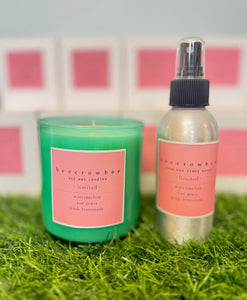 limited edition watermelon, cut grass, pink lemonade candle